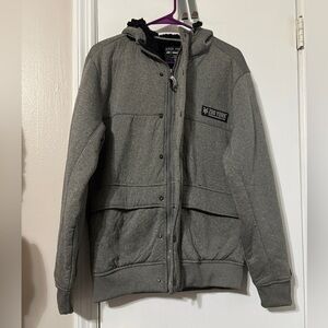 Zoo York Grey hooded sherpa zip jacket.small